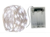 Řetěz s 20 LED světýlky 1,7m ledově bílá